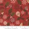 Fabric Moda Poinsettia Branch and Baubles Old World Yuletide by the Quarter Yard 45621-18M